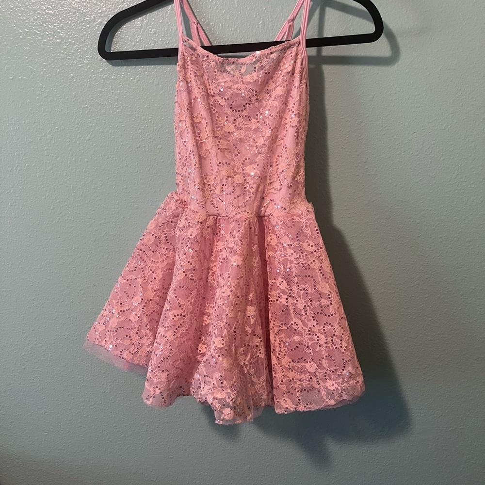 Glittery Pink Kids Dance Costume